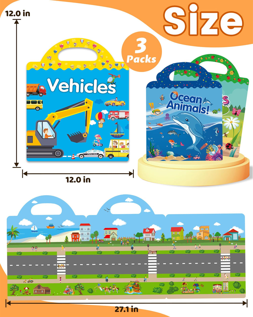 Walenced toddler sticker book travel activity for kids 3 and up, screen-free fun