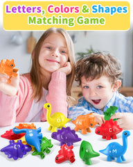 Walenty dinosaur alphabet matching game shows uppercase and lowercase letters for playful learning.