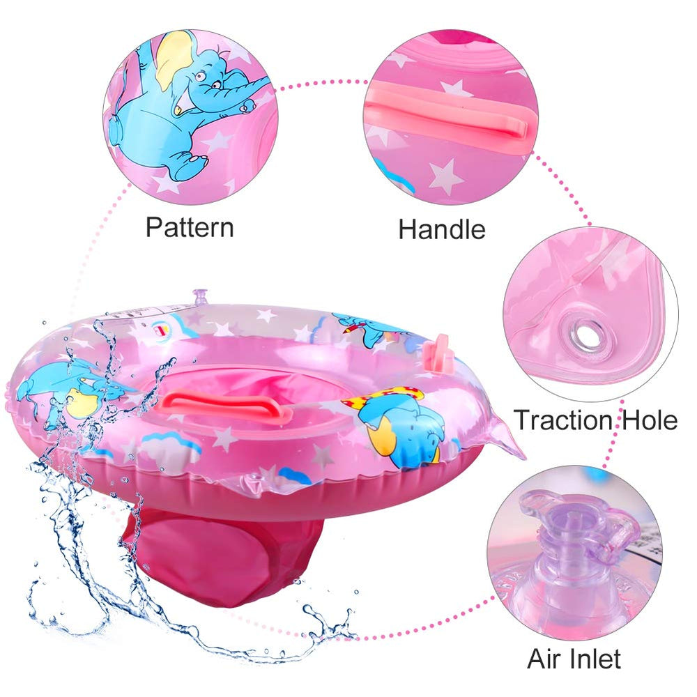 Walsai pink swimming ring leg hole 13 cm for ease of movement