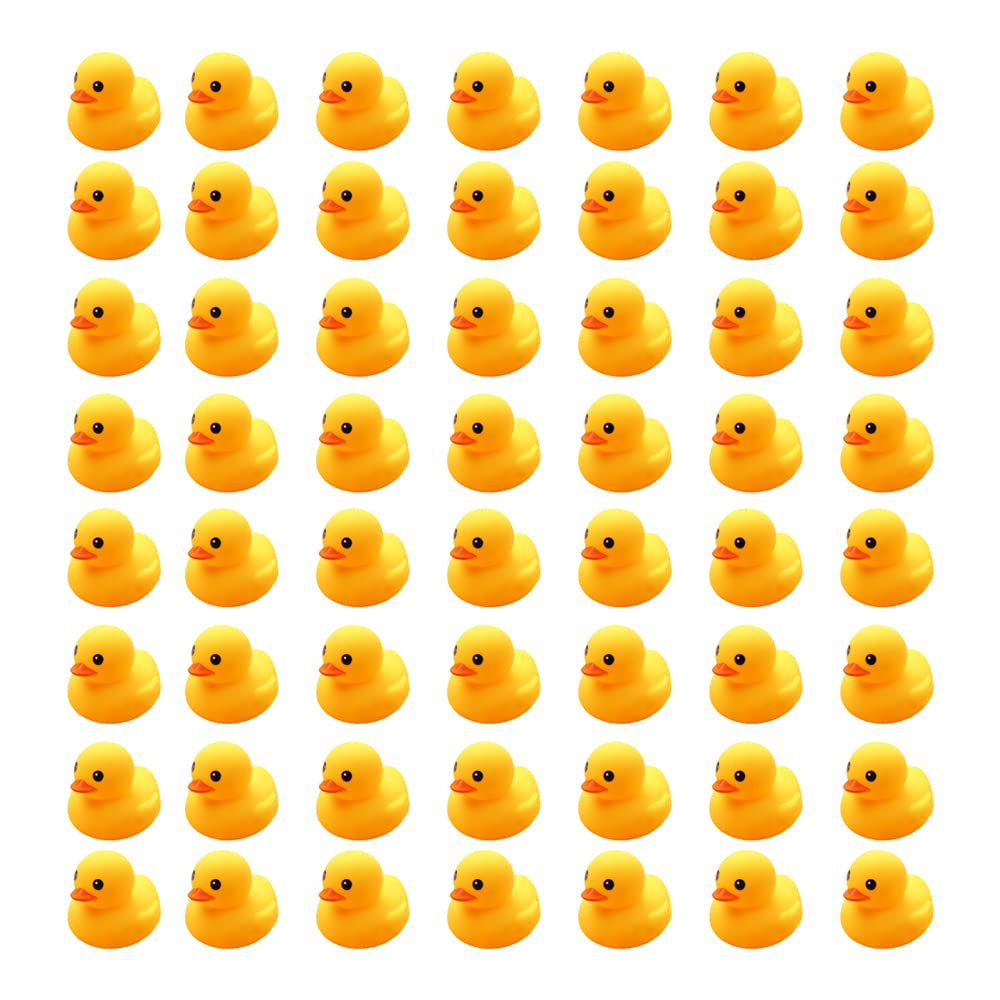 WAMSOLE mini rubber duck bath toy in yellow with a squeak.