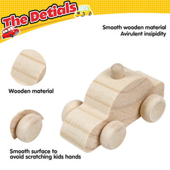 WANTKA unfinished wooden cars highlight natural grain for tactile customization