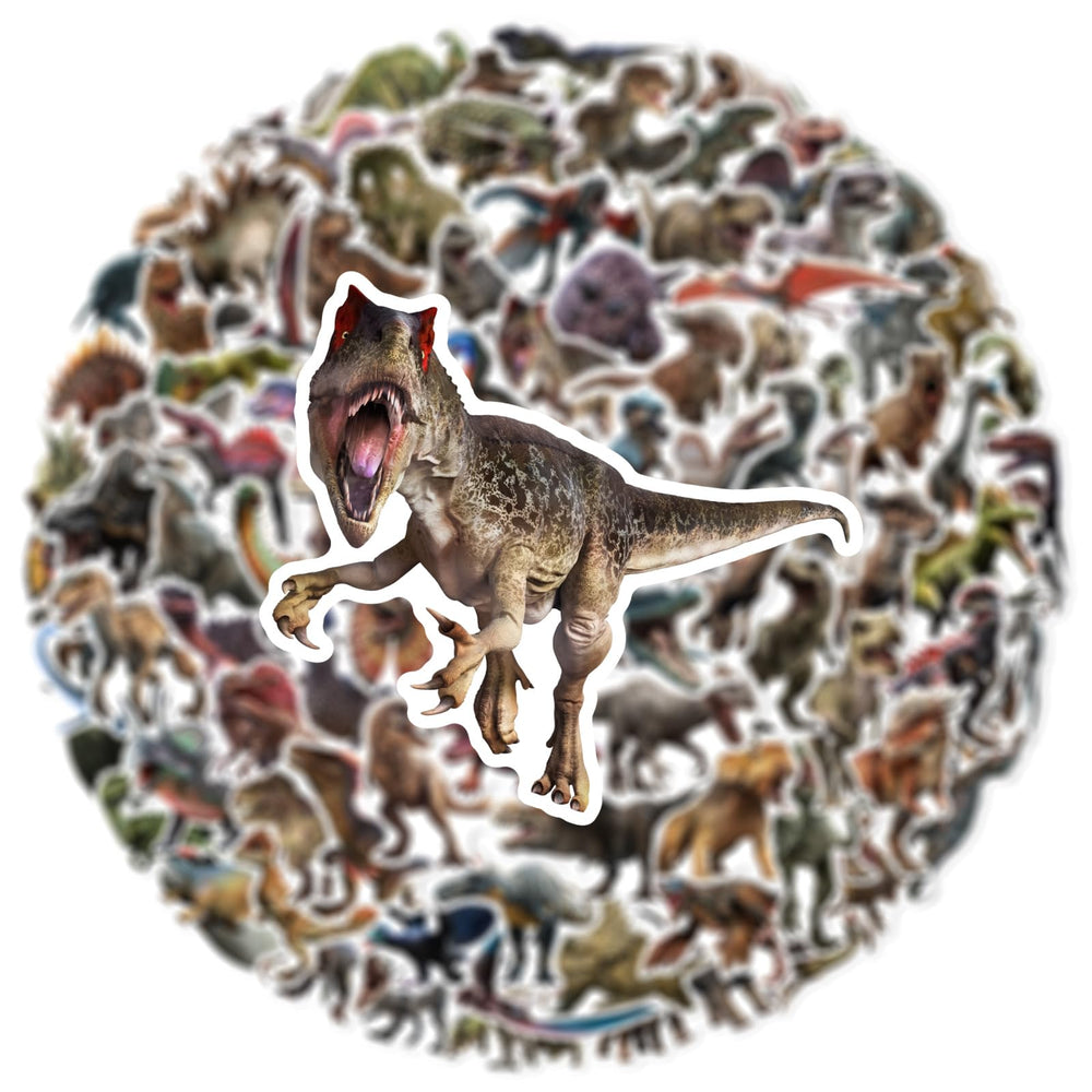 WANVAE dinosaur stickers on a skateboard adding playful style
