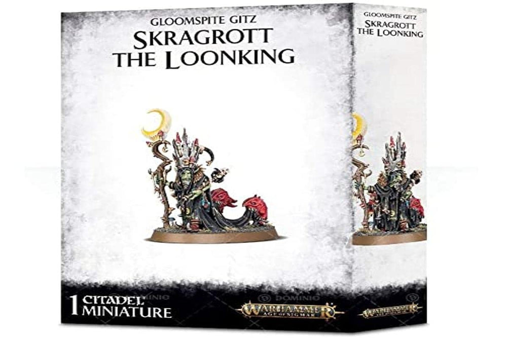 Warhammer Age of Sigmar Skragrott the LoonKing miniature, perfect for painting detail and commanding Gloomspite units.