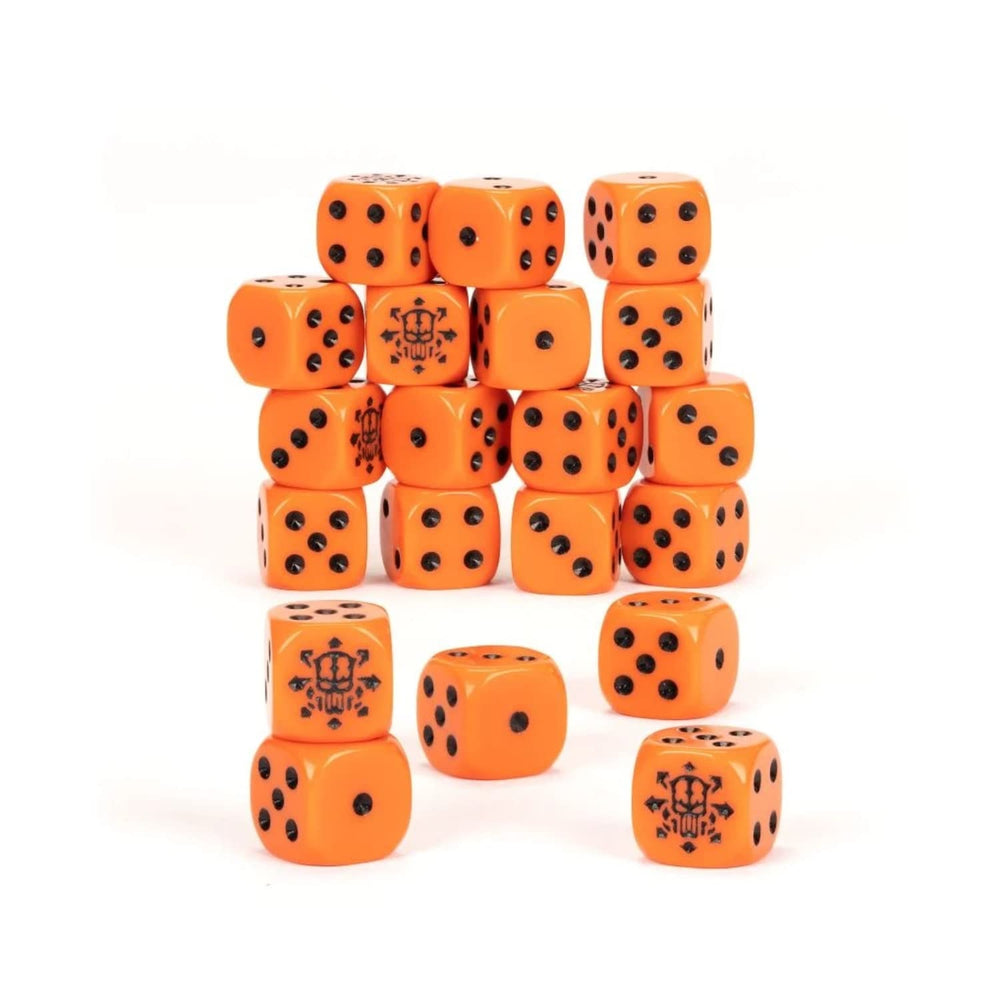 Warhammer Kill Team Legionaries dice helmet design on the 6 face for thematic flair during games.