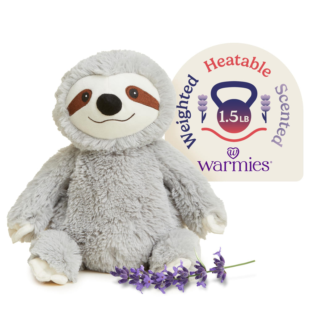 Warmies Gray Sloth microwavable heat for cozy warmth