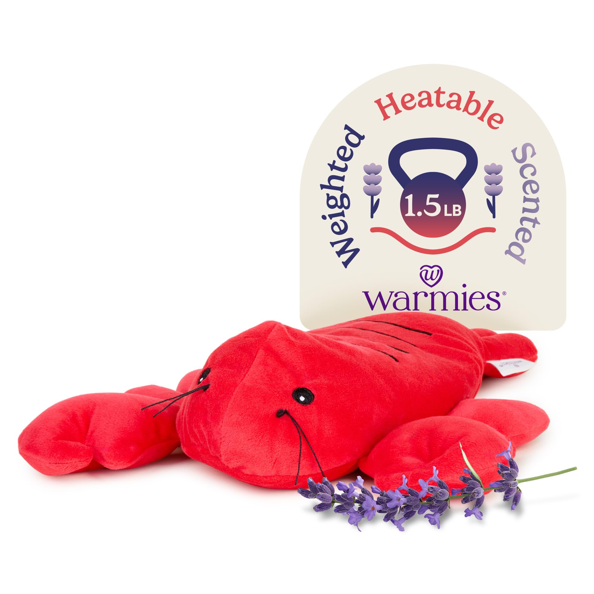 Warmies Lobster heatable plush ready for cozy snuggles.