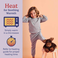 Warmies Moose weighted-plush hug provides calm moments and bedtime support.