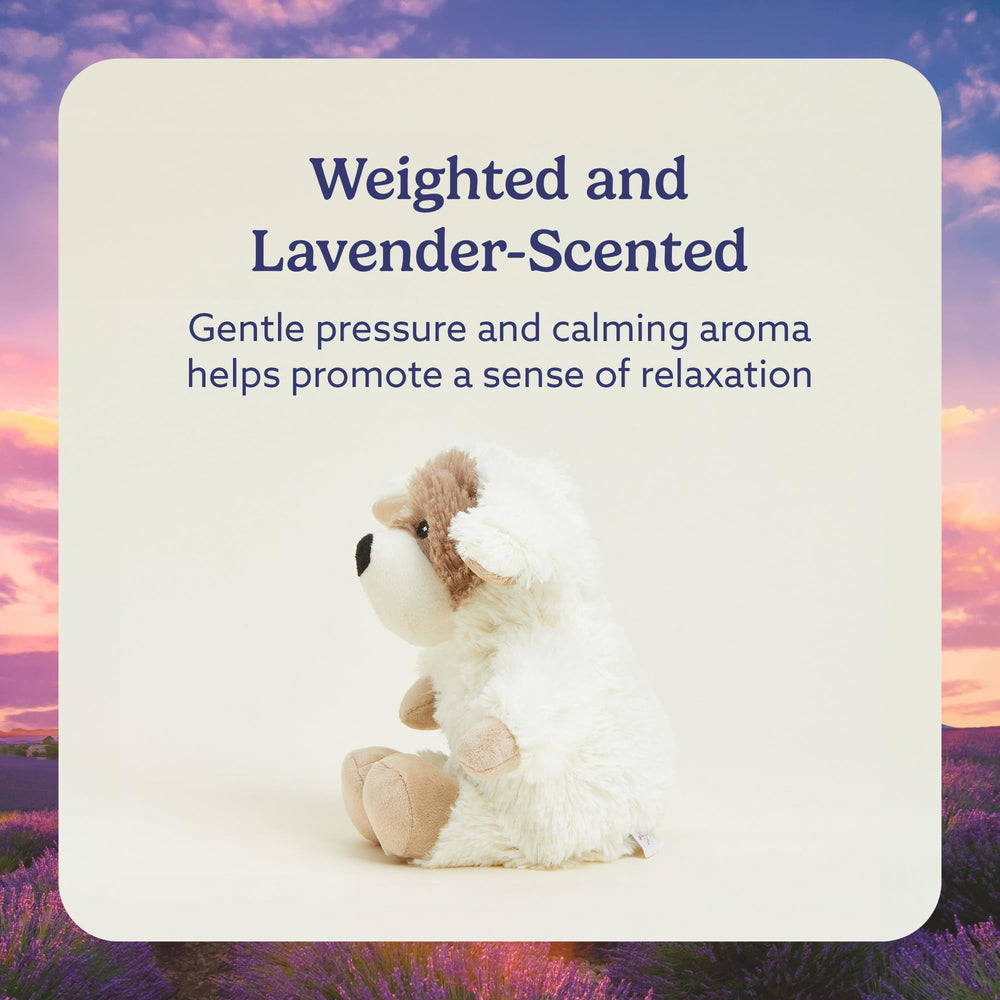 Warmies Puppy lavender scent adds a gentle relaxing aroma
