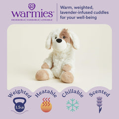 Warmies Puppy weighted plush offers cozy pressure during bedtime