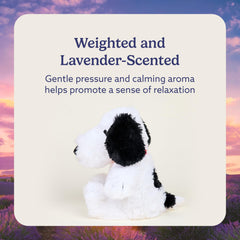 Warmies Snoopy lavender-scented plush delivers a subtle aroma for relaxation.