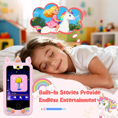 WARWARS Kids Smart Phone for Girls back camera captures memories during playtime.