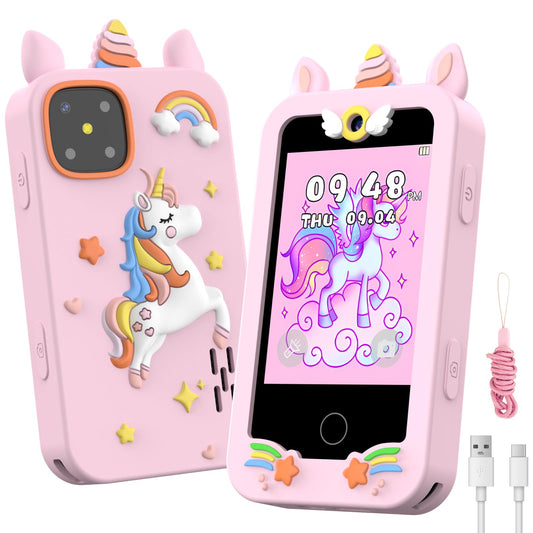 WARWARS Kids Smart Phone for Girls with front camera for playful selfies and learning.