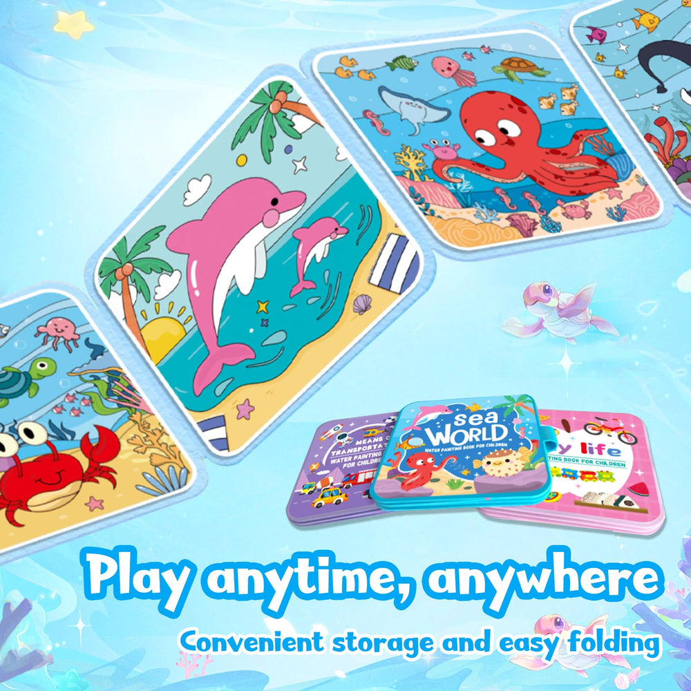 Water Painting Book for Kids animal park theme promotes safe, vivid color activation.
