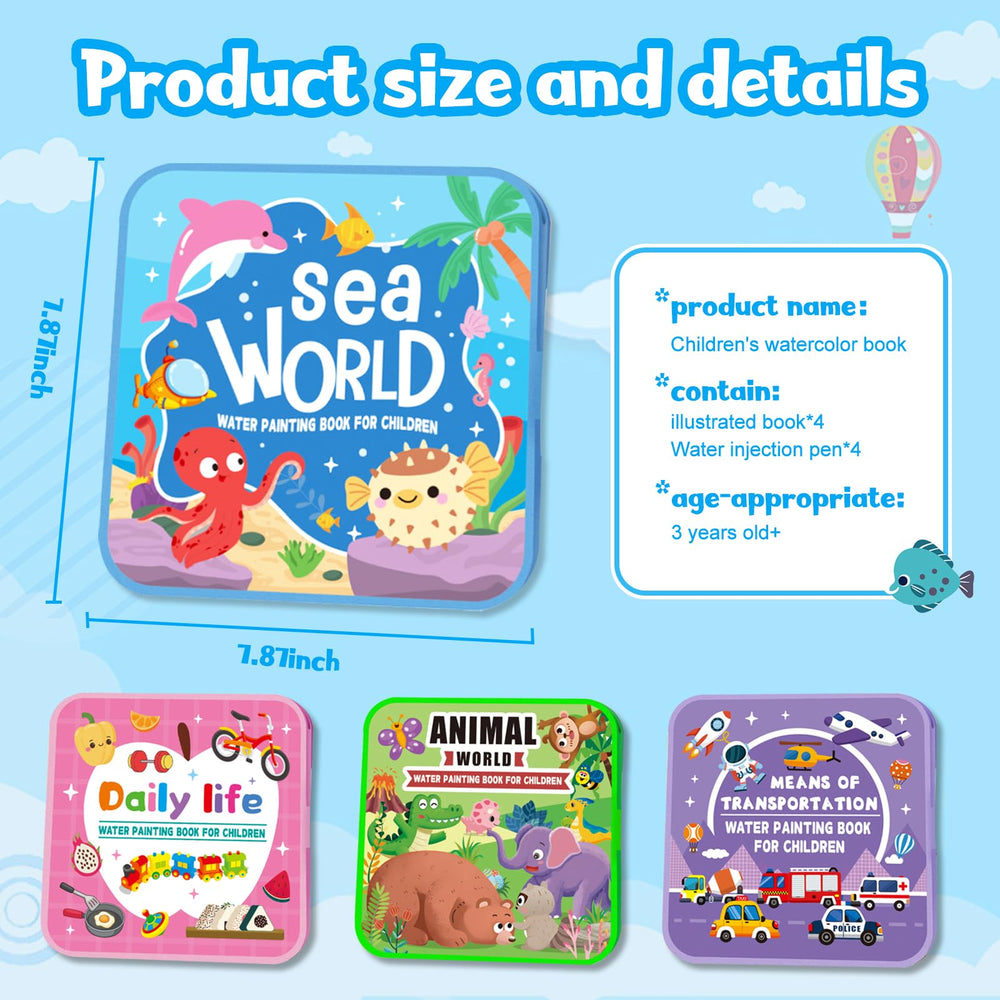 Water Painting Book for Kids transportation theme sparks imaginative color play.