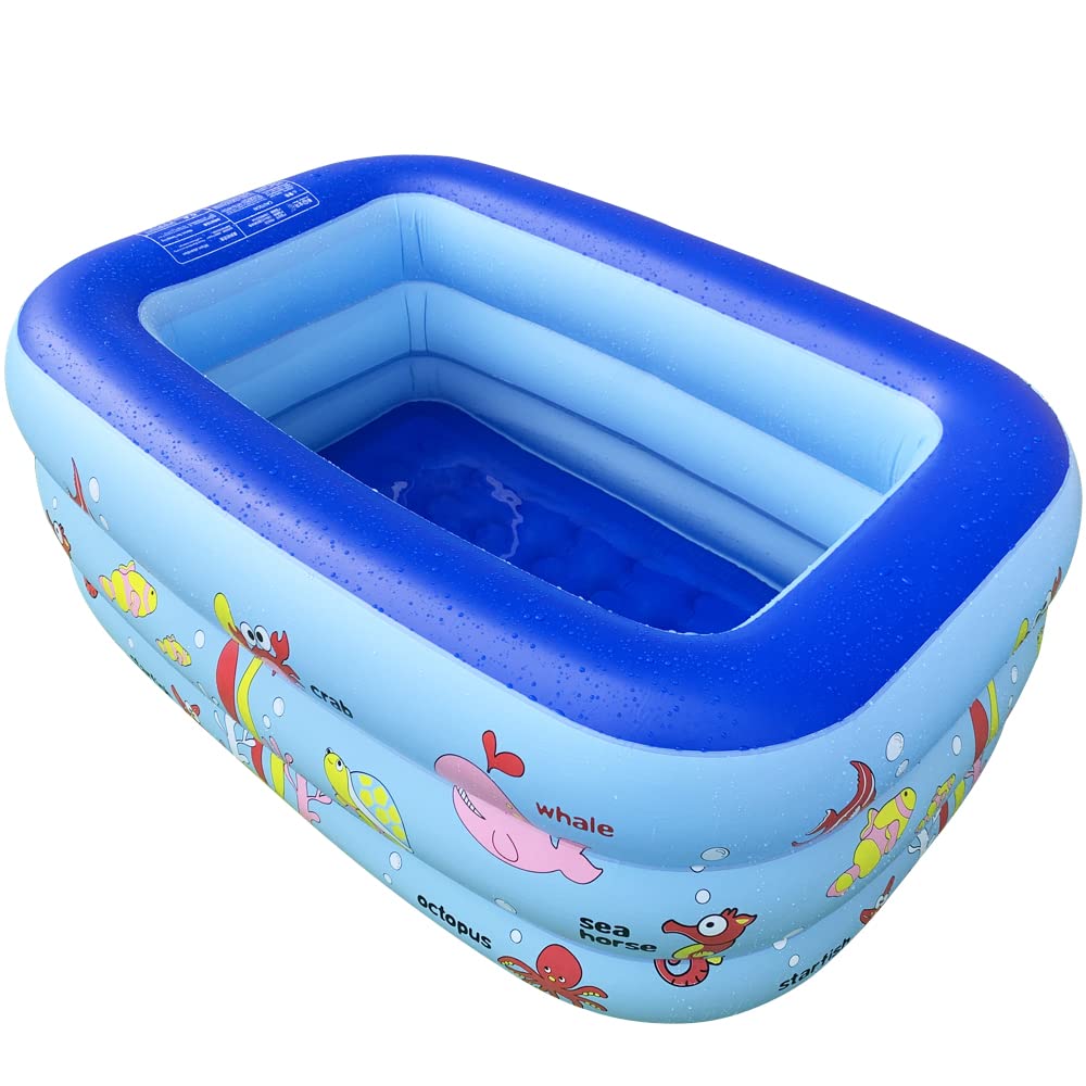 WateBom inflatable kiddie pool with ocean world design for indoor and outdoor fun.
