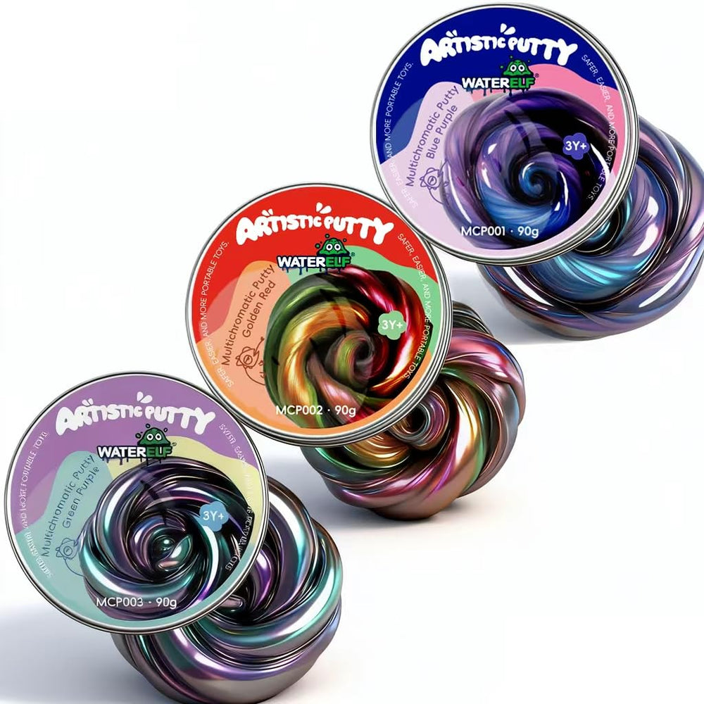 WaterELF Galaxy Putty blue tin for creative play and sensory fun.