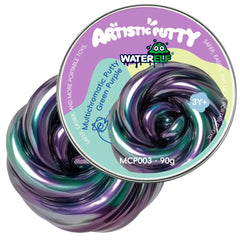 WaterELF Galaxy Putty green-purple tin offers tactile play and stress relief options.