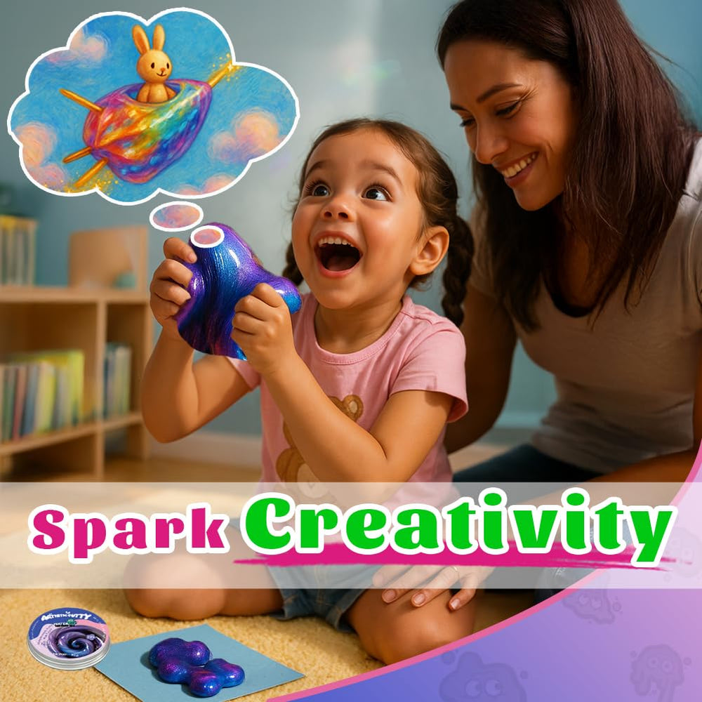 WaterElf Galaxy Putty packaging tin open invites instant creative play.