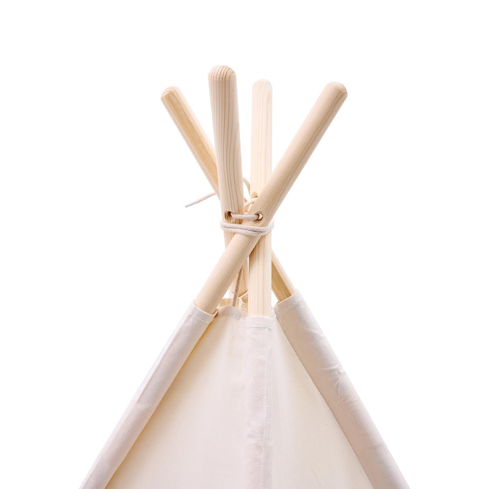 WATEVLOTCS kids play teepee natural cotton fabric feels soft and inviting.