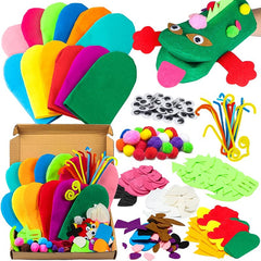 WATINC 12Pcs Hand Puppet Making Kit with colorful puppets ready for imaginative storytelling