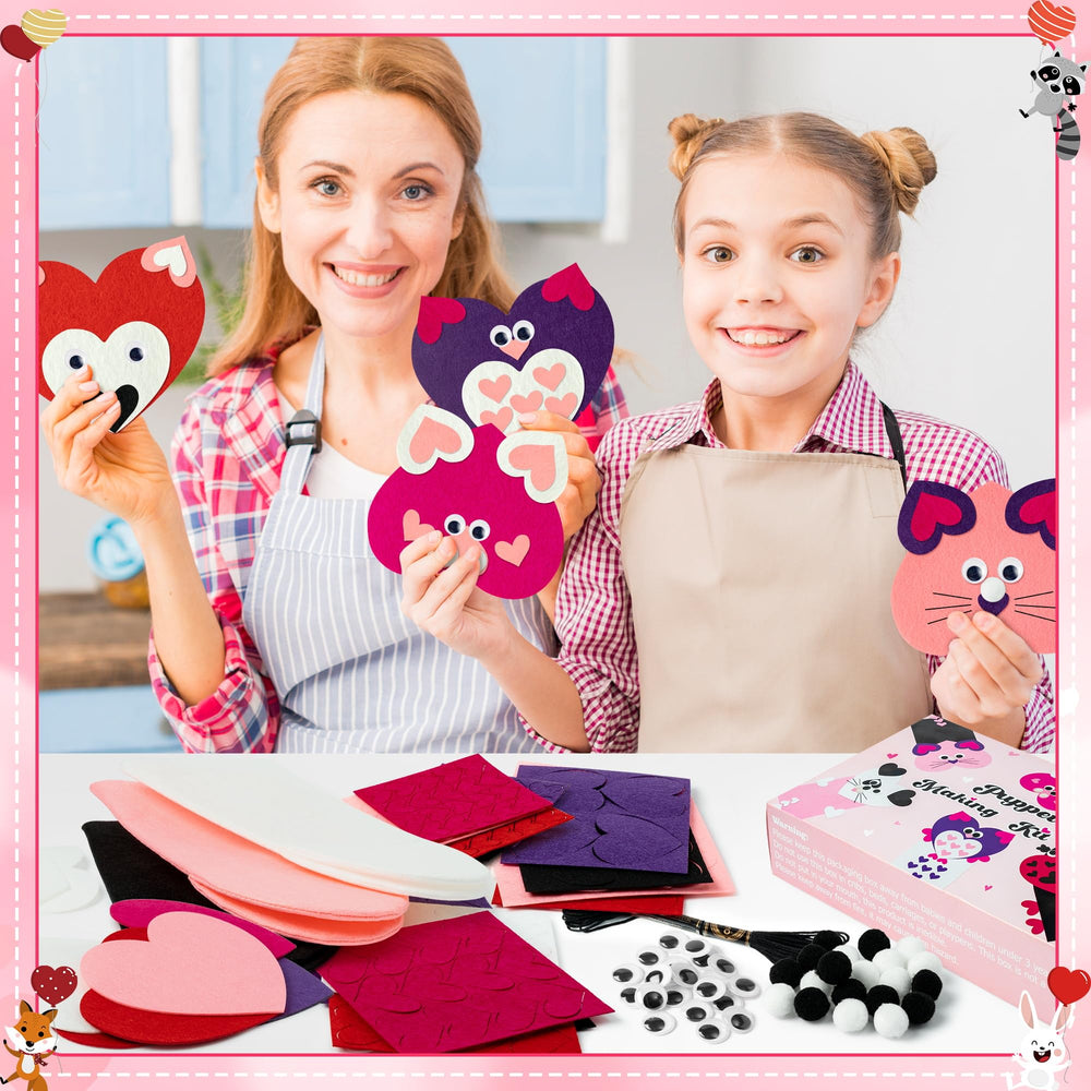 WATINC 6Pcs Hand Puppet Kit felt decorations add color texture.