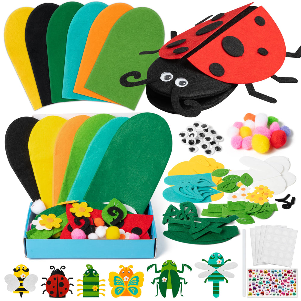 WATINC 6Pcs Hand Puppet Kit insects set for imaginative storytelling