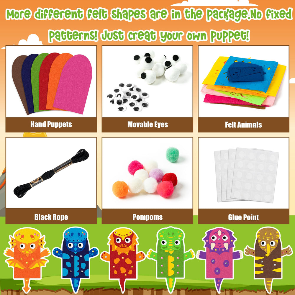WATINC kit includes pom-poms for decorating puppets and scenes.