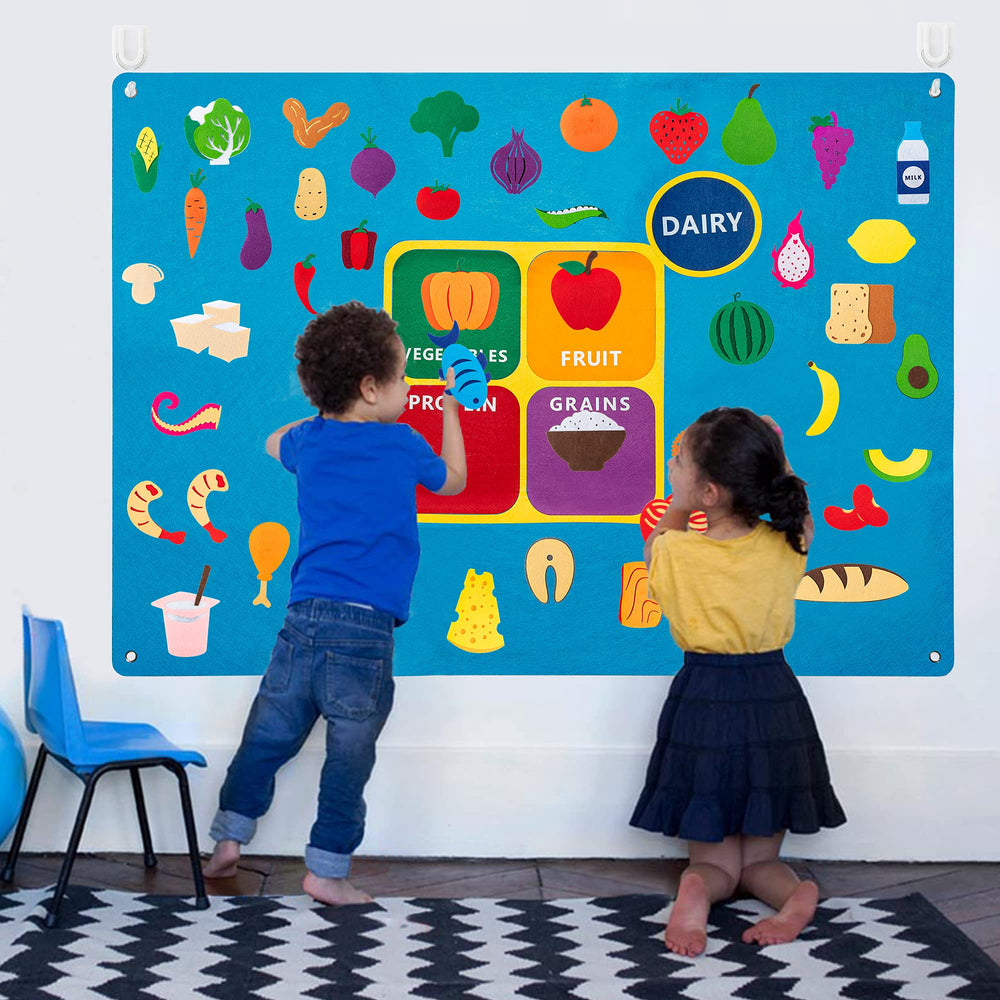 Watinc My Plate felt board showcases five food groups for classroom learning