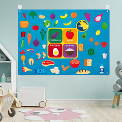 Watinc My Plate felt board large blue background supports durable, wrinkle-free play