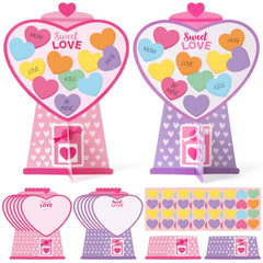 WATINC valentines heart gumball card for classroom crafts and party favors