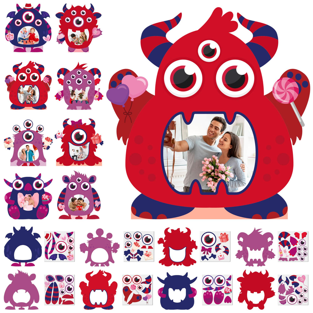 WATINC Valentine monster frame kit featuring colorful frames for kids' classroom crafts.