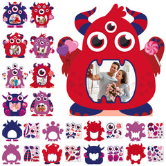 WATINC Valentine monster frame kit featuring colorful frames for kids' classroom crafts.