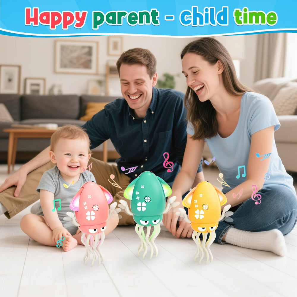 WAVISA Dancing Squid USB charging helps mess-free, ready-to-play sessions anywhere.