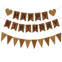 WAWEOOP cheetah birthday banner 8.2 ft enhances celebration visuals