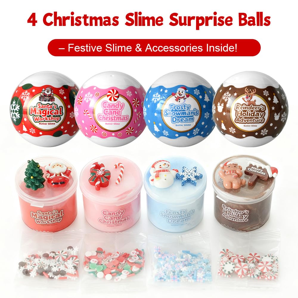 Waybla Christmas slime candy cane ball designed for squish fun