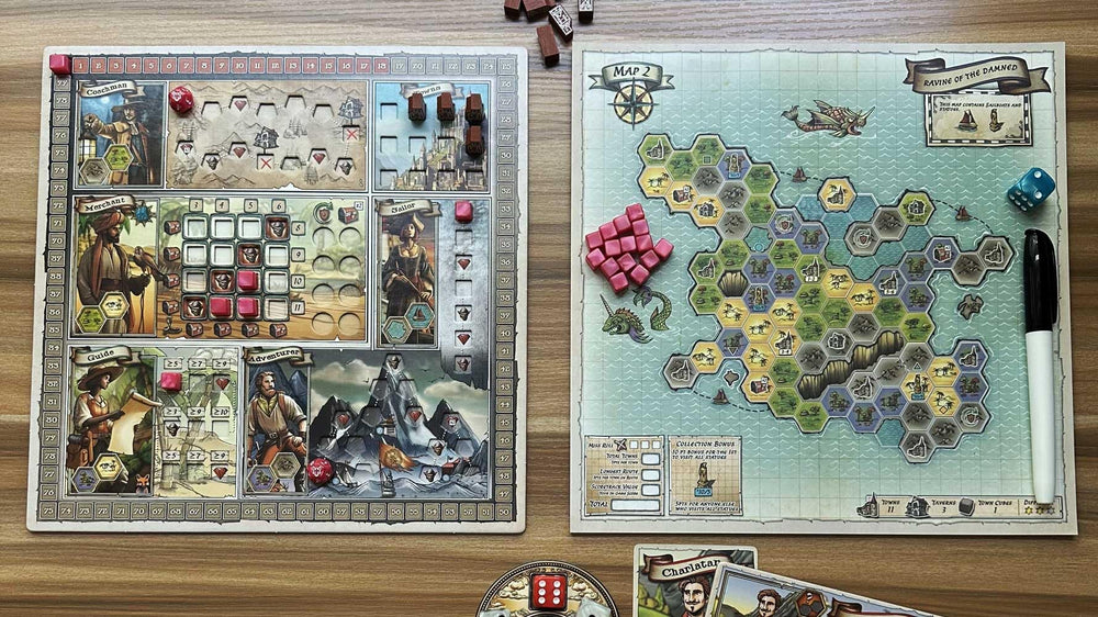 Wayfarer Games A Wayfarer's Tale desert map prompts calculated risks and rewards.