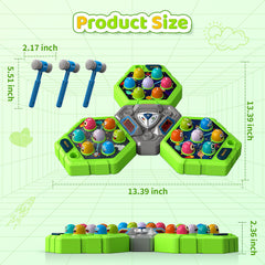 WAYKEE Whack Game Mole 13-39 inch arena showing ample play space.