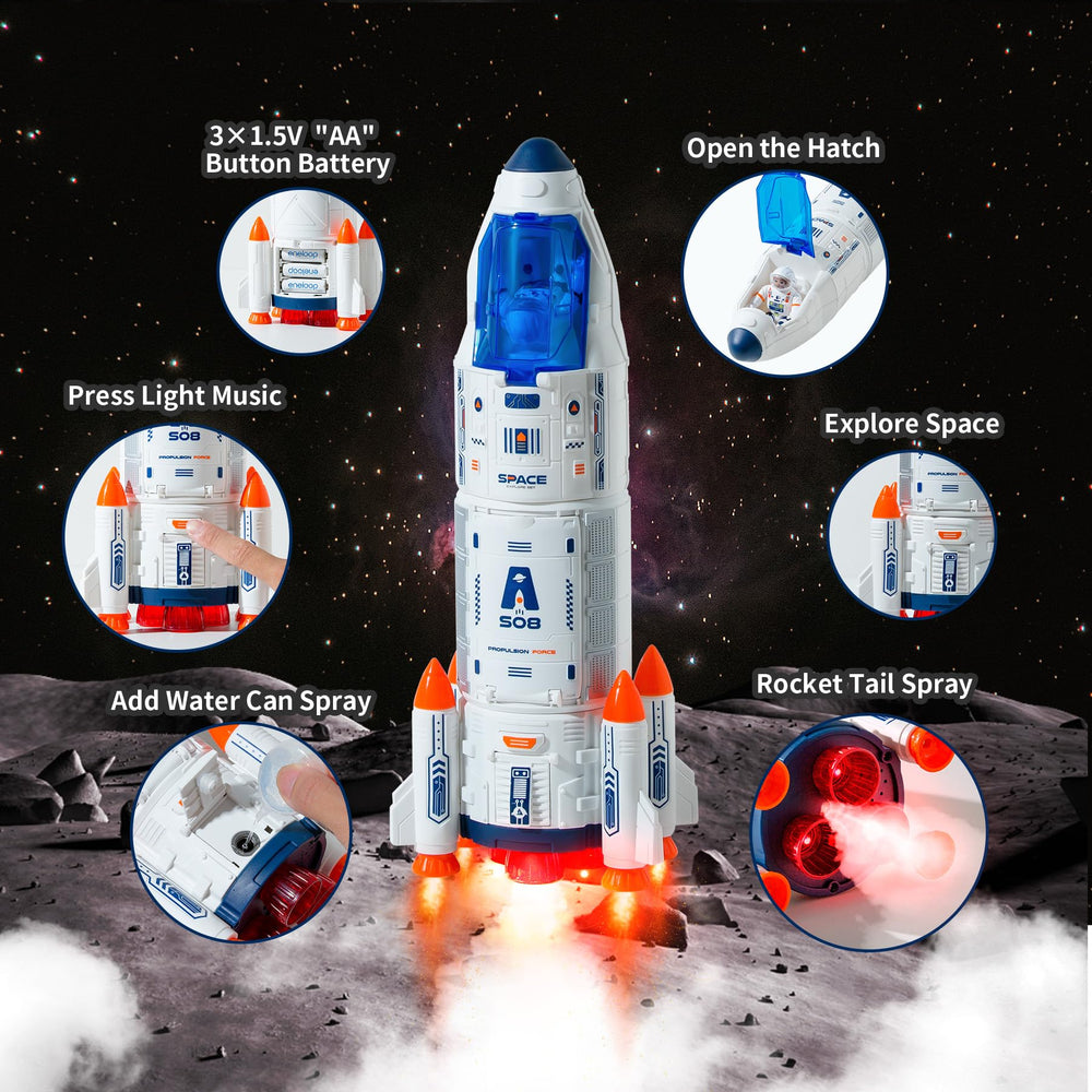 Wbzle space rocket parts kit enables easy assembly and exploration.