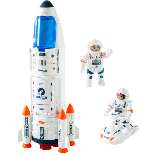 Wbzle Rocket Toy launch sequence with lights and sounds for imaginative play.