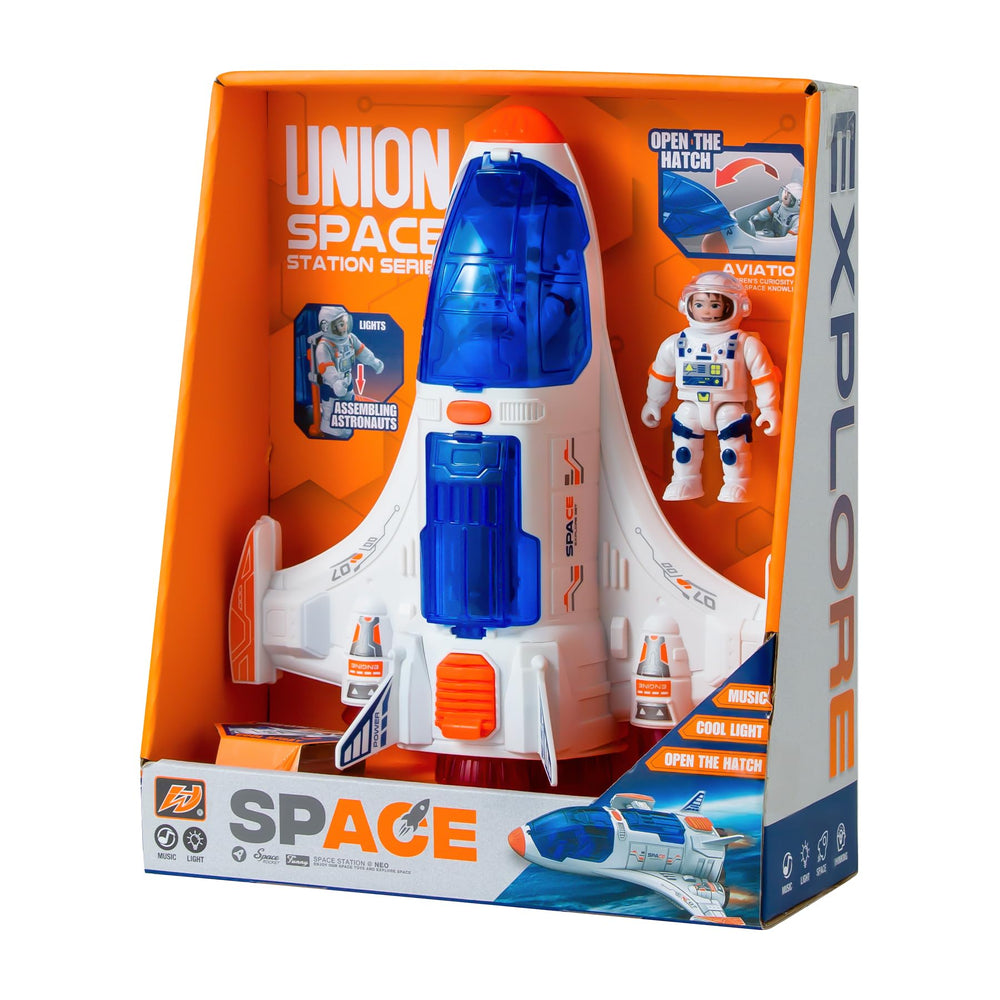 Wbzle Spaceship Shuttle toy front cockpit view inspires imaginative space missions.