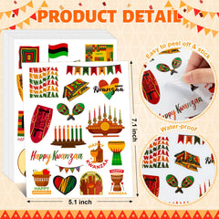WDAHDHP Kwanzaa stickers easy-peel and reusable on cards