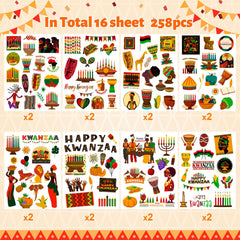 WDAHDHP Kwanzaa stickers variety designs for gifts and invitations