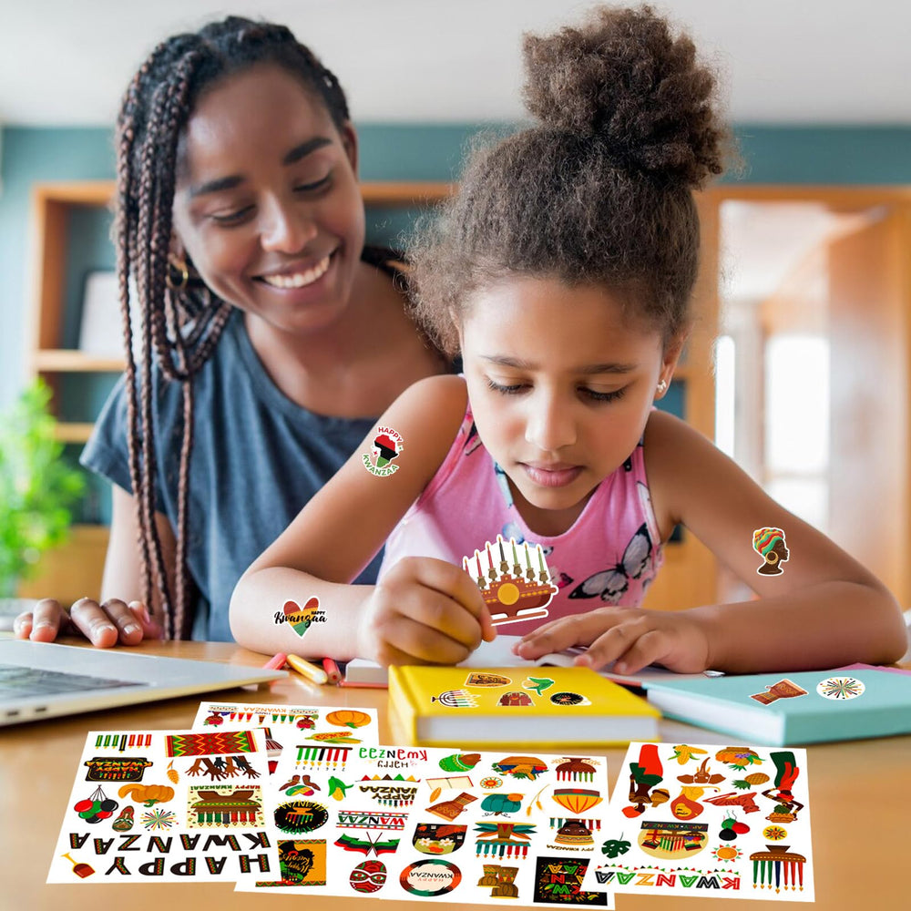 WDAHDHP Kwanzaa stickers waterproof and colorfast for durable decor