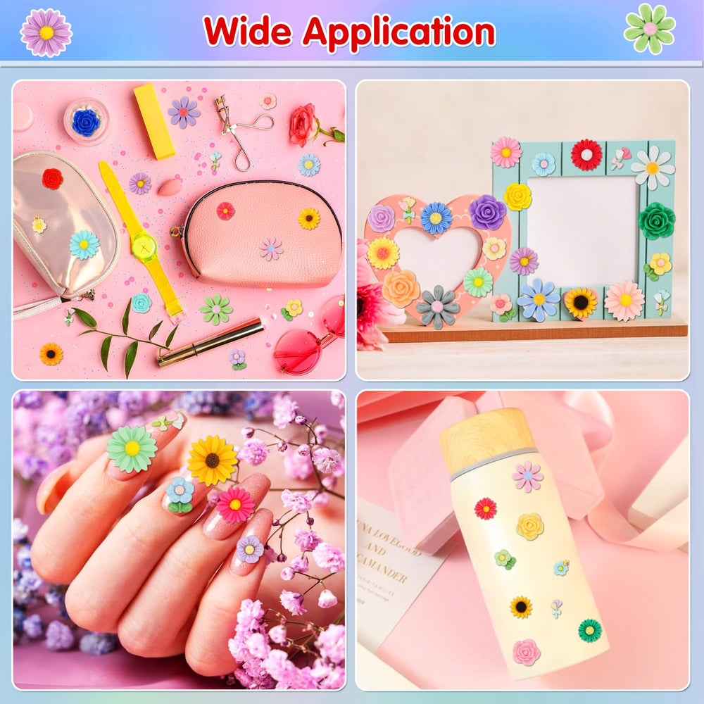 WDARTG mini resin flowers rose flatback charms for jewelry and crafts.