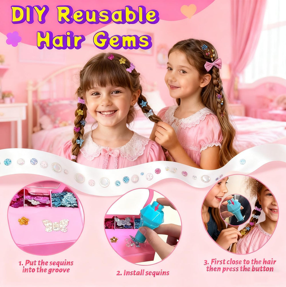 WDFXLWT Hair Gem Stamper flowers offers versatile flair without heat or glue
