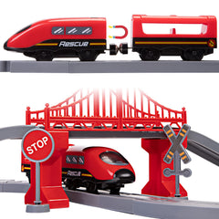 Wdmiya battery-operated train provides lively movement and sounds.