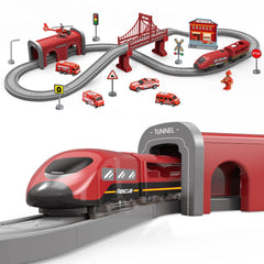 Wdmiya deluxe train playset with 66 pieces for imaginative track adventures.