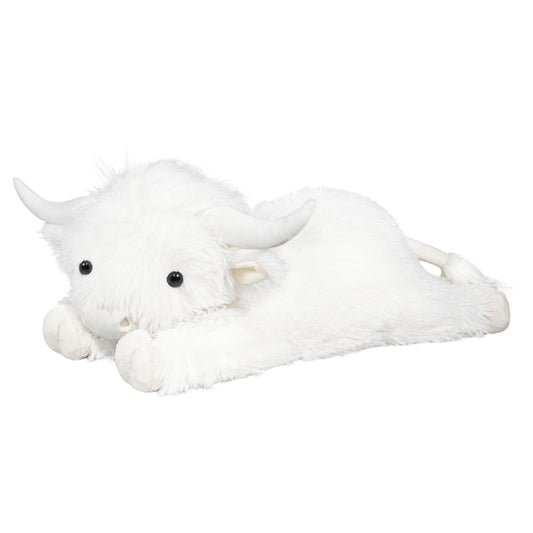 WDXDSOB Highland Cow stuffed animal front view, cuddly decor for kids' room