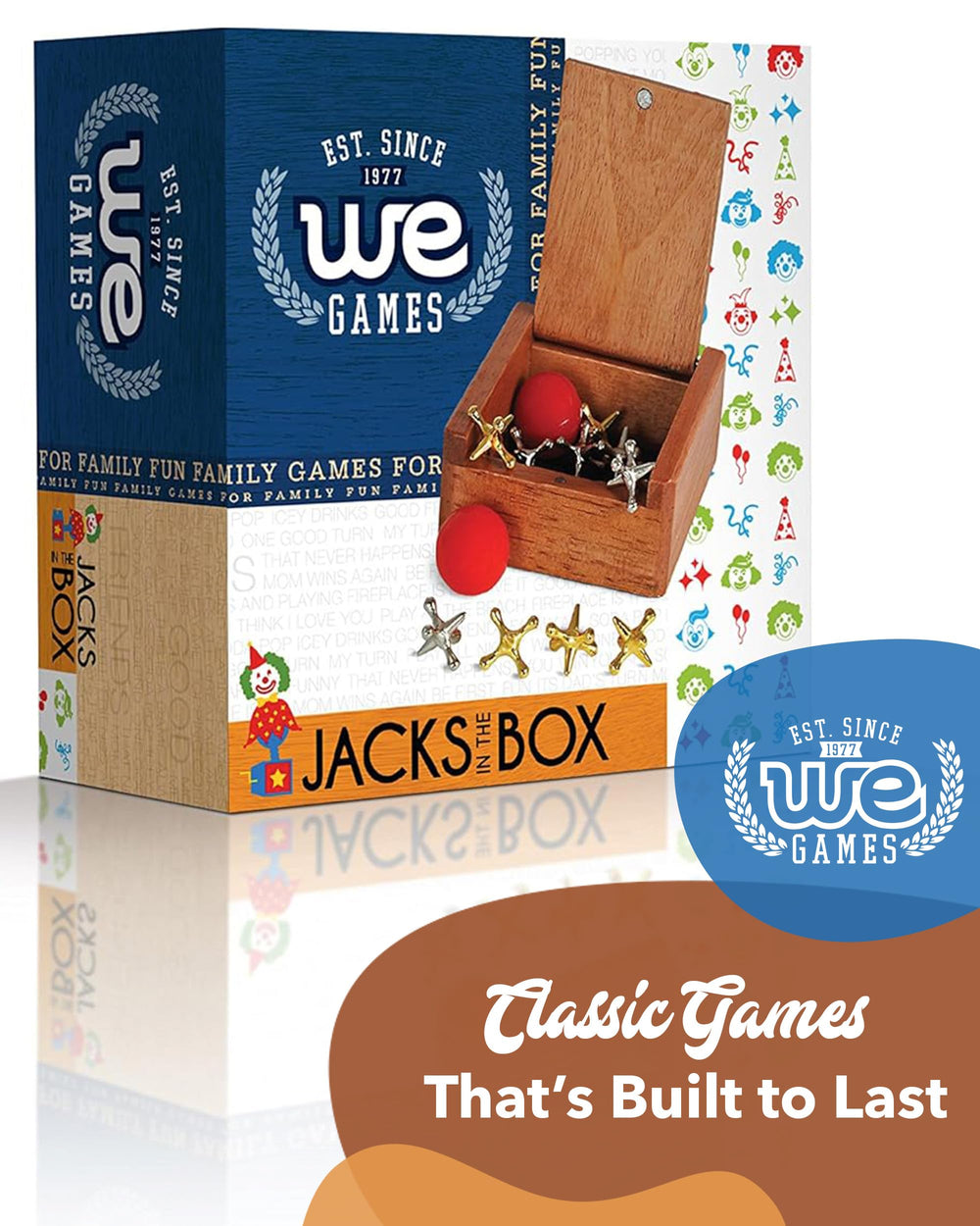 WE Games metal jacks deliver tactile play and coordination.