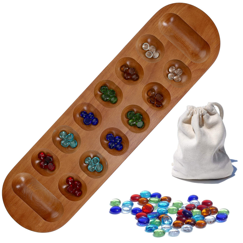 WE Games African Stone Game board on a coffee table for engaging family play